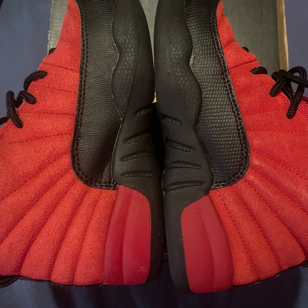 Jordan Red and Black Sneakers with Nubuck Upper